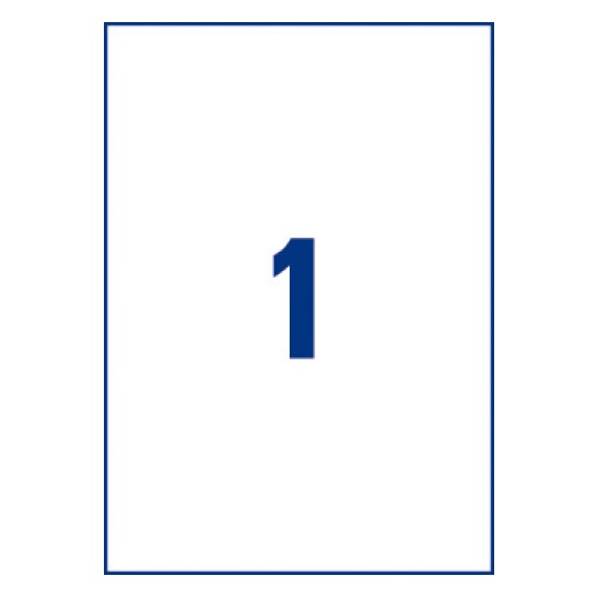 Etiquette adresse
297 x 210 mm, Transparent, Laser