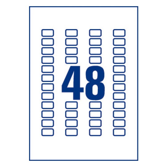 Gabarit de feuille A4 de 48 étiquettes autocollantes rectangles
