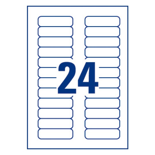 Gabarit de feuille A4 de 24 étiquettes autocollantes rectangles