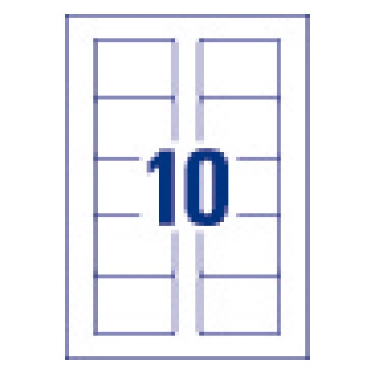 Gabarit de feuille A4 de 10 étiquettes autocollantes rectangles