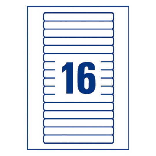 Gabarit de feuille A4 de 16 étiquettes autocollantes rectangles