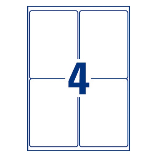 Etiquettes ultra résistantes
99,1 x 139 mm, Polyéthylène, Laser, Adhésif permanent, Blanc