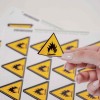 Etiquette personnalisée en forme de triangle