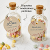 Etiquettes personnalisées perforées en papier kraft pour fioles de confiserie