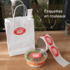 Etiquettes ovales rouleaux