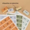 Etiquettes cosmétiques personnalisées en planches