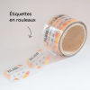Rouleau d'éituqettes personnalisées transparentes