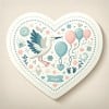 Sticker personnalisé en forme de coeur
