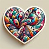 Sticker personnalisé en forme de coeur