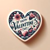 Sticker personnalisé en forme de coeur