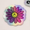 Sticker holographique en forme de fleur