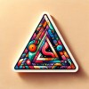 Sticker personnalisé en forme de triangle
