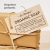 Etiquettes savons perforées personnalisées en papier kraft recyclé