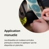 Application manuelle d'étiquettes personnalisées en rouleaux