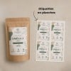étiquettes sachet en planche