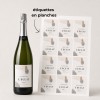 étiquette champagne en planche