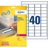 Etiquette indécollable, antieffraction L6145-20 Contenu: 800 Etiquettes / 20 Feuilles