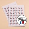 140 étiquettes Fabriqué en France rondes autocollantes en planche - papier recyclé ISFRANCE140