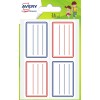 24 étiquettes scolaires autocollantes bleu / rouge ECOL24