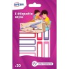 30 étiquettes stylos autocollantes rose / violet RESMI30F