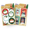 Lot de 2 sachets d’étiquettes cadeaux de Noël motifs traditionnels rouge et vert & animaux XMASBUNDLE1