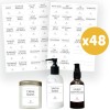 48 étiquettes bocaux pour produits d'entretien et cosmétiques   VRAC48M