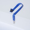 1 Tour de cou  pré-imprimé Blanc/bleu avec mousqueton 2cm de large R4828WB-1