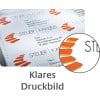 L'image montre des cartes de visite avec le texte "STEUERKANZLEI" et un motif en forme de marches. On voit les coordonnées d'une personne et un design graphique coloré.