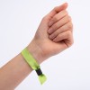 100 bracelets en tissu vert avec bague de serrage en plastique inviolable FABGN-100