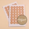 140 étiquettes Merci rondes effet kraft autocollantes en planche - papier recyclé ISMERCI140K