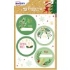 12 étiquettes cadeaux de Noël, motifs natures, vert  NGIFT08