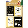 12 étiquettes cadeaux de Noël, motifs scintillants noir et doré NGIFT06