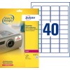 Etiquette ultra-adhésive L6140-20 Contenu: 800 Etiquettes / 20 Feuilles