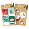 Lot de 2 sachets d’étiquettes cadeaux de Noël motifs kraft père Noël & sapin de Noël  XMASBUNDLE2
