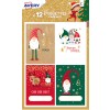 12 étiquettes cadeaux de Noël, lutins NGIFT02