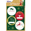12 étiquettes cadeaux de Noël, motifs scintillants noir et doré NGIFT07