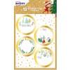 12 étiquettes cadeaux de Noël, motifs dorés NGIFT12