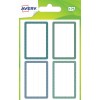 24 étiquettes scolaires aux motifs bleus / verts ECOL24M