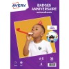 36 badges anniversaire autocollants L4781G-3