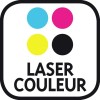 L'image montre un logo représentant quatre cercles colorés (cyan, magenta, jaune et noir) avec le texte 'LASER COULEUR' en dessous.