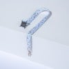 10 tours de cou recyclés motif floral avec mousqueton R4828F