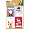12 étiquettes cadeaux de Noël, bonhomme de neige et Père Noël NGIFT01