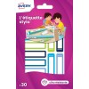 30 étiquettes stylos autocollantes bleu / vert RESMI30G