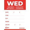 Rouleau de 500 Etiquettes "MERCREDI" avec détails - 40x56mm - Amovibles DLDWEDREV-500