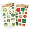 Lot de 2 sachets de stickers déco de Noël motifs traditionnels & nature XMASBUNDLE3