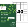Etiquettes 100% recyclées LR7654-15 Contenu: 600 Etiquettes / 15 Feuille